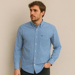 NWT Tommy Hilfiger Blue Gingham Button-Down Shirt M